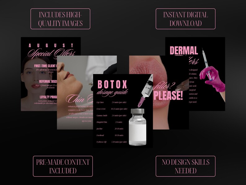 Botox and Fillers Instagram Templates for Injectors, Medspa Social ...