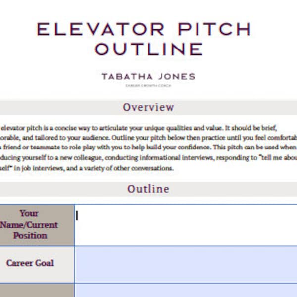 Create the Perfect Elevator Pitch for Job Interviews, Networking, or Informational Interviews