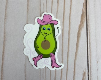 Cowgirl Avocado Vinyl Sticker