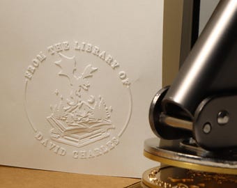 Custom Book Embosser Stamp for Personal Libraries & Gifts | For Bibliophiles, Teachers, Graduation Presents