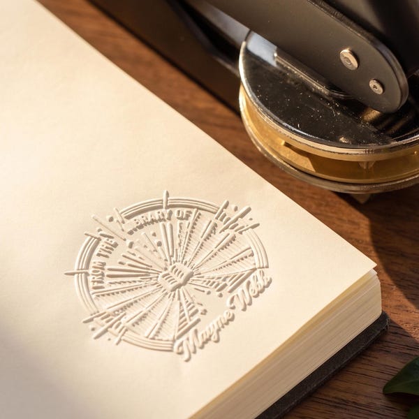 Custom Book Embosser Stamp for Personal Libraries & Gifts | For Bibliophiles, Teachers, Graduation Presents