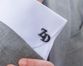 Personalized Initial Cufflinks for Men, Custom Groomsmen Cufflinks, Groomsmen Proposal, Cufflinks for Groom, Groomsmen Gifts