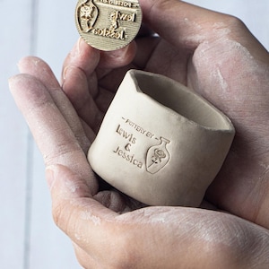 Tampon en argile personnalisé - Concevez vos créations de poterie uniques, Tampon de poterie personnalisé, 4 à 8 mm de profondeur, 1,5 à 5 cm de diamètre, Outils en céramique