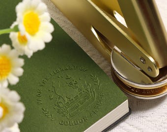 Custom Book Embosser Stamp for Personal Libraries & Gifts | Perfect for Bibliophiles, Teachers, Graduation Presents