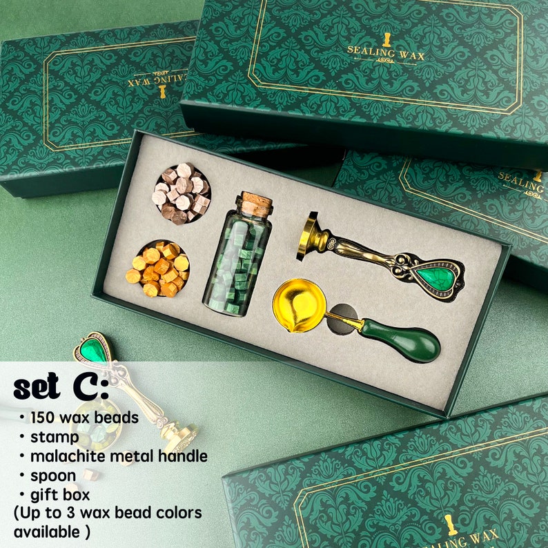 Lorna Wax-Seal Custom Set, Custom wax seal stamp, wax seal kit, Wax seal set for gift, Wedding wax kit image 8