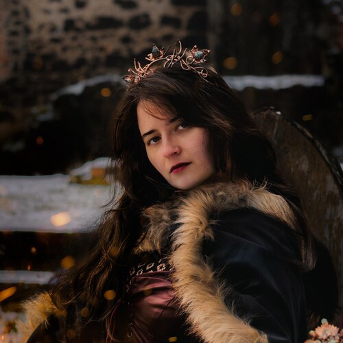 Labradorite Copper Tiara - Forest Witch Elven Crown - Etsy display picture 2
