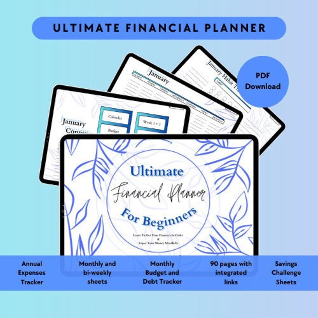 The Ultimate Financial Planner for Beginners, Undated Digital Planner ...