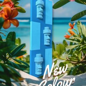 3D Printed Easter Island Head Sculpture: Retro Tiki Bar Wall Art