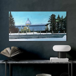 Snowy, Ottawa, Winterlude on the Rideau Canal, Impressionism Art Print