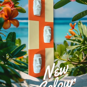 3D Printed Easter Island Head Sculpture: Retro Tiki Bar Wall Art