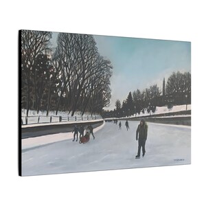 Winter Wonderland Canvas Art - Frozen Fun Scene, Winter Decor, Ice Skating Art, Holiday Gift, Cozy Home Decor