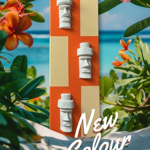 3D Printed Easter Island Head Sculpture: Retro Tiki Bar Wall Art