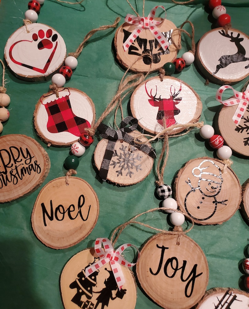 Wooden Rounds, Christmas Ornaments - Etsy