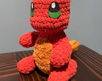 Plush Crochet Charmander Inspired Dragon