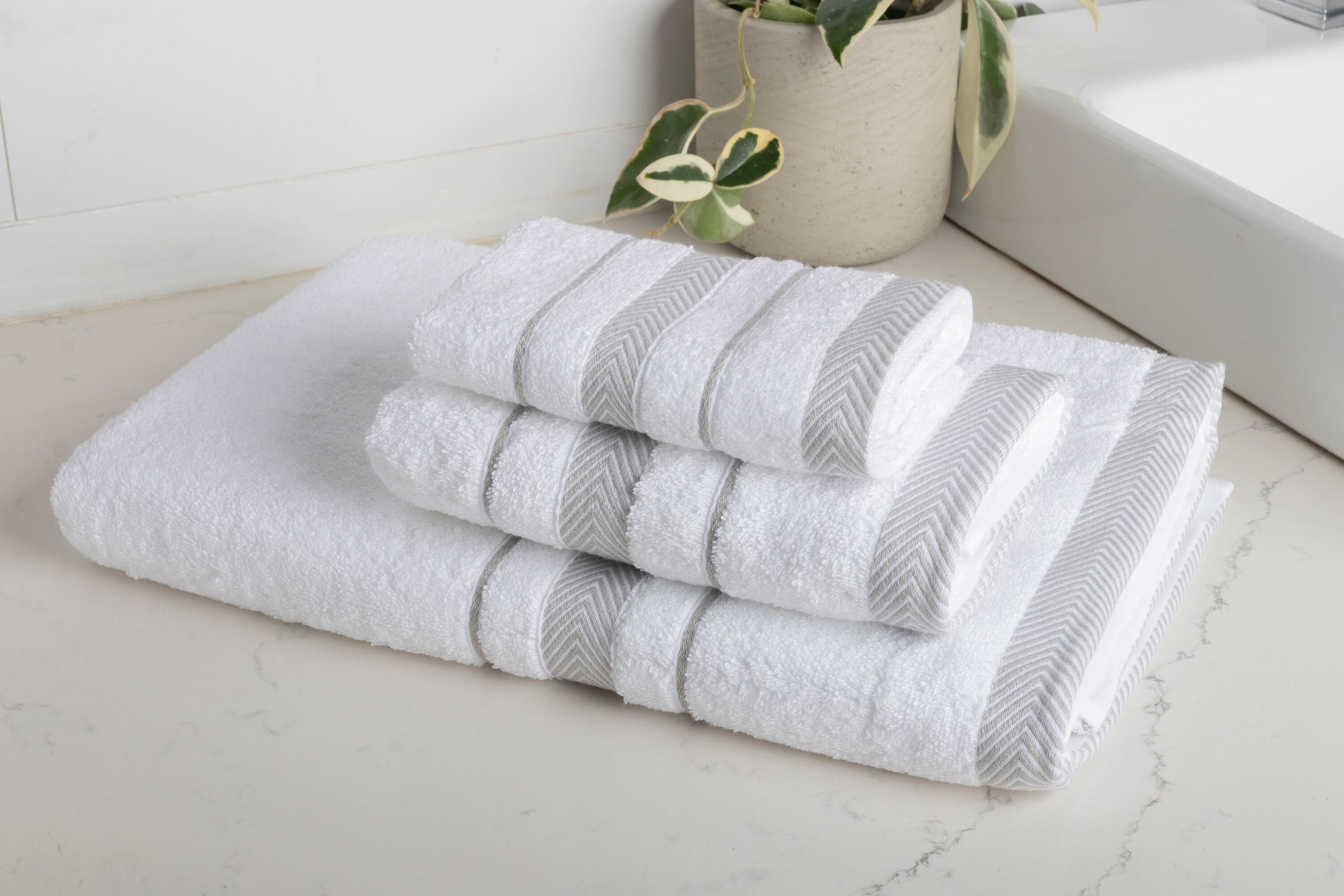 6 Piece Bath Towel Set Premium 100% Cotton, 2 Bath Towels 2 Hand Towels ...