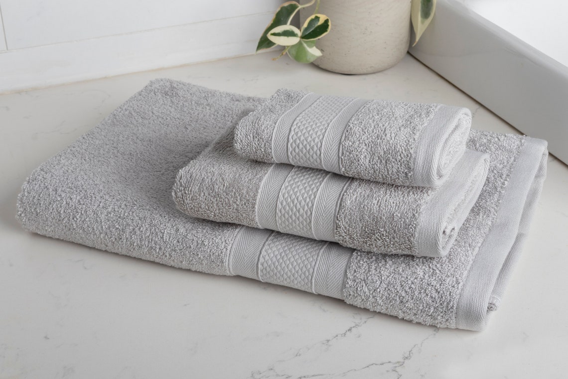 100% Cotton 6 Piece Bath Towel Set, 2 Bath, 2 Hand and 2 Wash Cloths ...