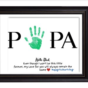 Papa Handprint Printable Craft, cartão DIY para o pai, lembrança sentimental, presente do dia dos pais das crianças, presente para o pai, bebê criança,