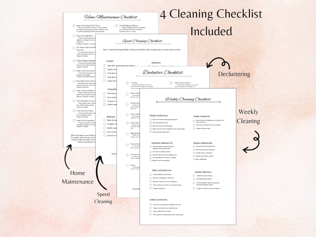 Deep Cleaning Checklist Whole House Deep Cleaning Checklist House ...
