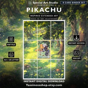 Pikachu TG05 Extended Binder Art, 9 Pocket, Gift For Collectors, Printable Trading Cards, Pokémon Tcg Separators, Digital Download