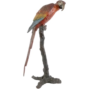 Large Austrian cold-painted bronze parrot &quot;Ara&quot;, attributed to Franz Bergman, Austria, Vienna, beg. of 20th century