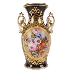 Large porcelain decorative vase, Vieux Paris (Old Paris), France, middle of 19th century