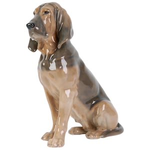 Figura de porcelana &quot;Bloodhound&quot;, Royal Copenhagen, Dinamarca, Copenhague, meados do século XX