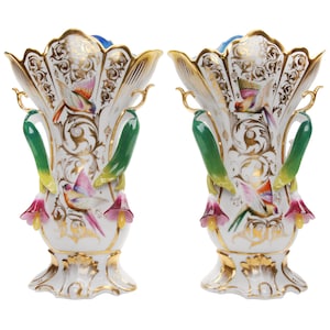 A pair of porcelain vases, Vieux Paris (Old Paris), France, middle of 19th century