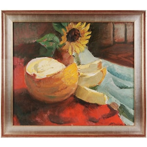 Cuadro "Naturaleza muerta con calabaza", de Yuri Tsirkunov, Letonia (URSS), 1985