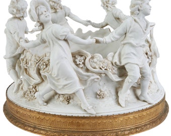 Biscuit jardiniere on a bronze base, Karl Ens, sculptor: E.Werner, Germany, 1900 - 1919