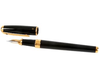 Stift „S.T. DuPont Paris Olympio 480574M Black Chinese Lacquer and Gold Füllfederhalter“, Frankreich, 2007