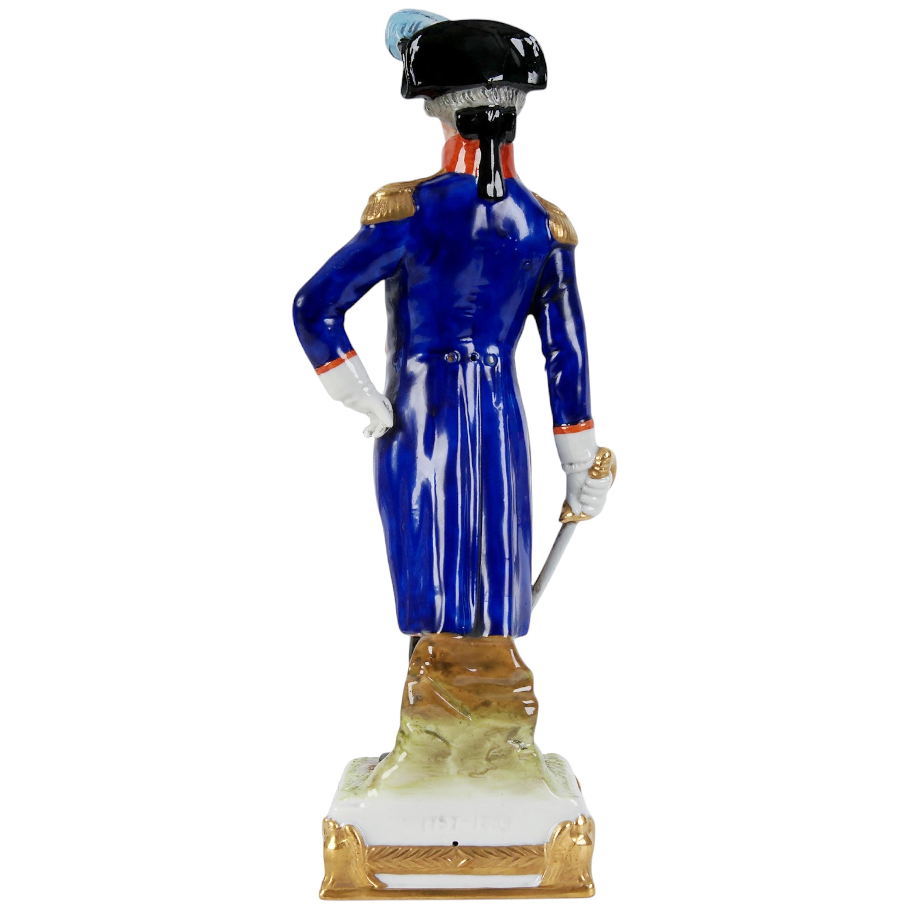 シャイベ　アルスバッハ　磁器　置物　アンティーク 磁器の像「ラファイエット」、ドイツ（民主共和国）、シャイベ＝アルス