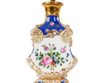 Porcelain perfume bottle, Popov porcelain factory, Russia (Russian Empire), 1830s - 1840s