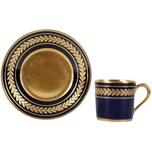 Porcelain coffee cup and saucer, Bernardaud &amp; Co Limoges, France, Limoges, 1930s