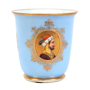 Glazen vaas met pittoreske portretten, Baccarat, Frankrijk, jaren 1830-1840