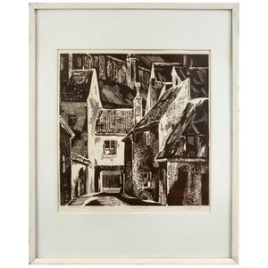 Zincography "Convent yard", Elgurts Josifs, Latvia (USSR), 1960s