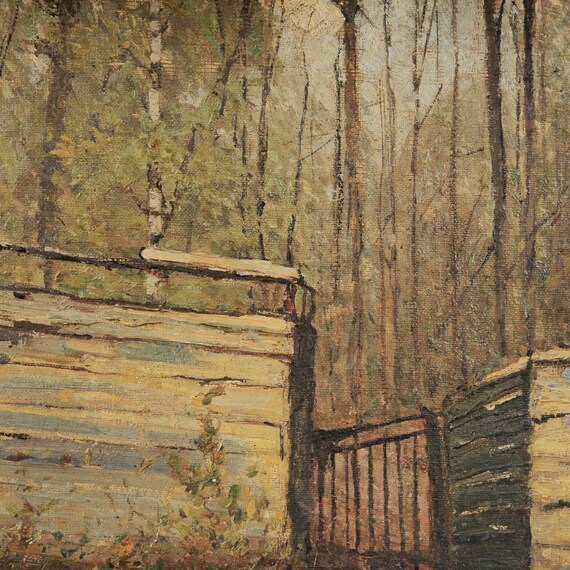 【ヨーロッパの静かな風景】ヴィンテージ油絵 風景画｜森の自然風景｜ルーマニア入手 絵画「森の風景」、ヨーロッパ、19世紀後半 - Etsy 日本
