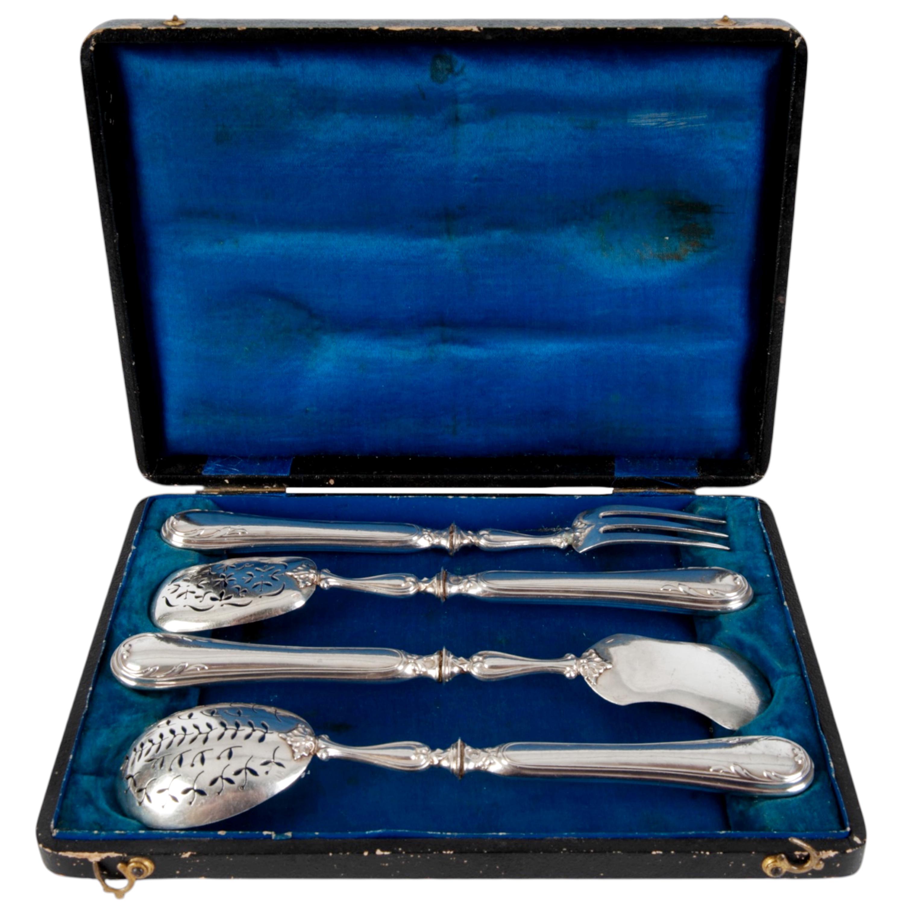 フランス アンティーク Philippe Berthier 銀製カトラリー3本 フランス