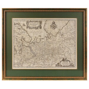 Map - engraving "Russiae, vulgo Moscovia dictae, Partes Septentrionalis et Orientalis Auctore Isaaco Massa", Pitt Moses, 1680