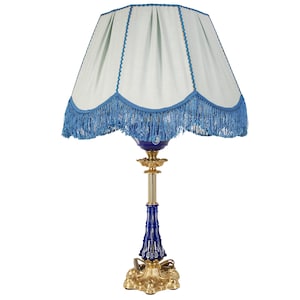 Bronze table lamp with Bohemian glass, Czech Republic (Bohemia), end of 19th - beg. of 20th century