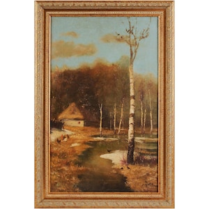 Painting &quot;Spring landscape&quot;, Zotov Alexander, Russia (Russian Empire), second half of 19th century