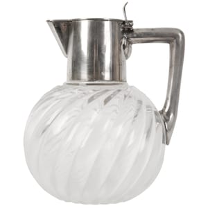 Silver-mounted glass carafe, Koch &amp; Bergfeld, Germany, Bremen, end of 19th century