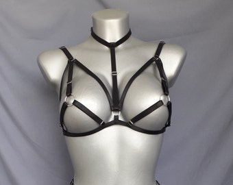 Sujetador abierto sin copa, sujetador sexy, sujetador Strappy, sujetador Bondage, sujetador transparente, sujetador transparente, sujetador transparente, sujetador fetiche, sujetador Matur, sujetador bdsm, hecho a mano