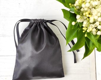 Bolsa de satén con cordón, Bolsa de tela con cordón, Bolsa de regalo, Bolsa de recuerdo de boda, Bolsa de seda, Bolsa protectora, Hecho a medida, Hecho a mano