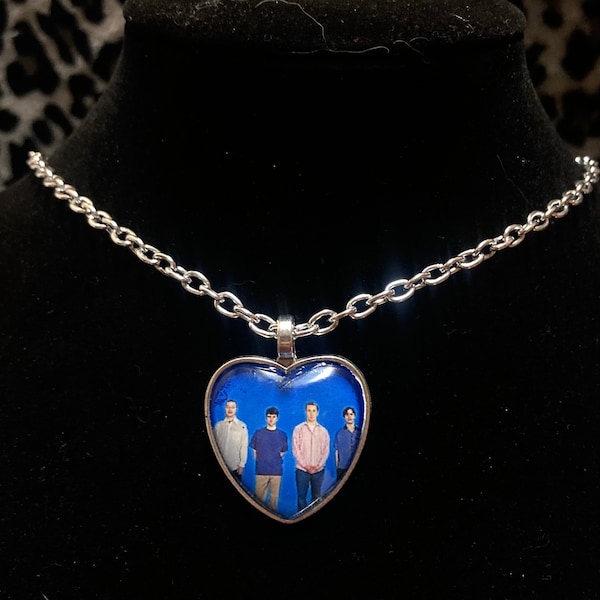 Weezer Blue Album Heart Necklace