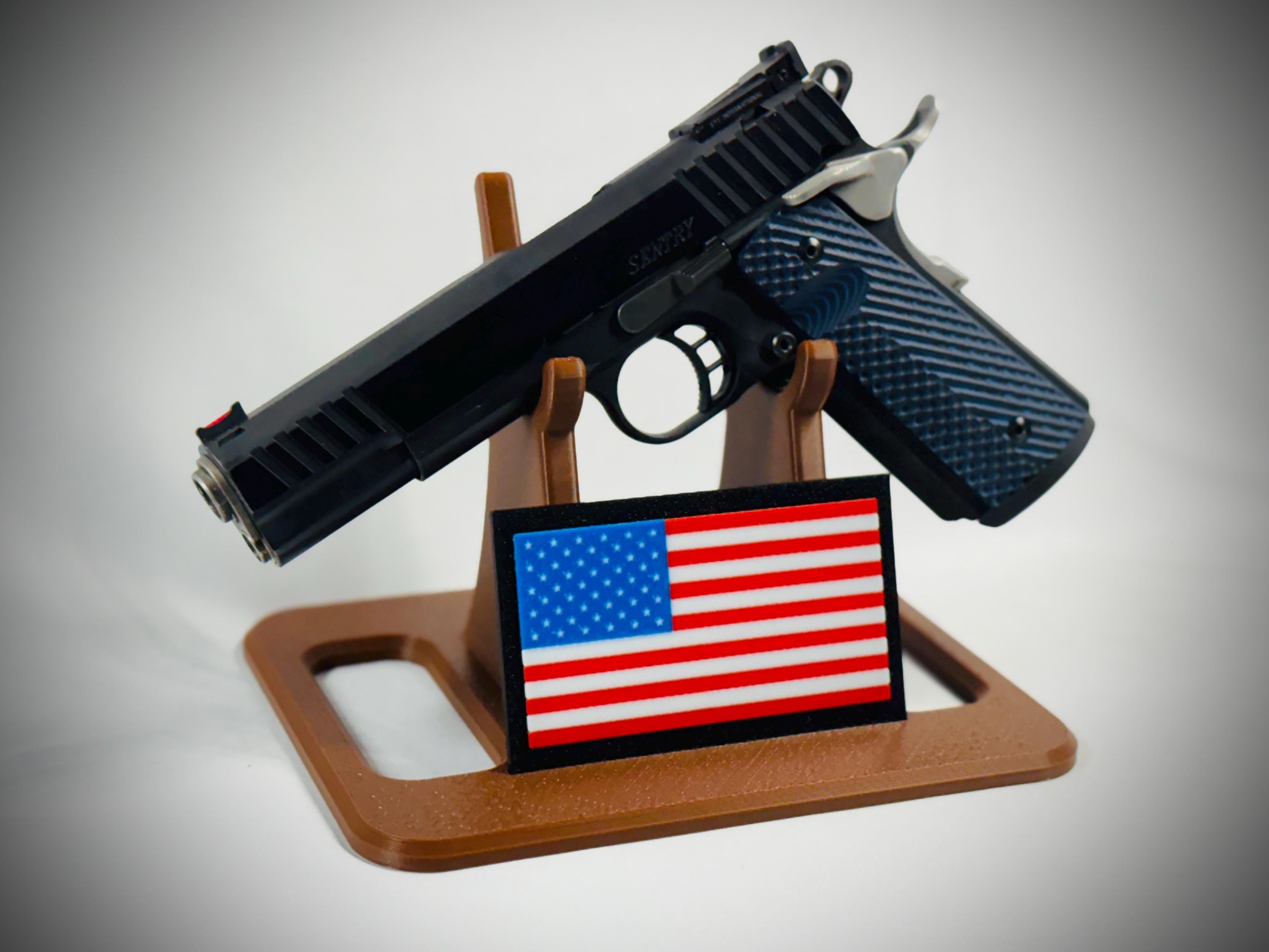 Brown Pistol/Revolver Display Stand - Choose a Plaque