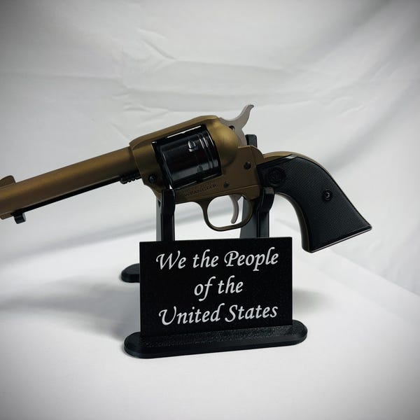 Minimalist Black Pistol/Revolver Display Stand - Choose a Plaque