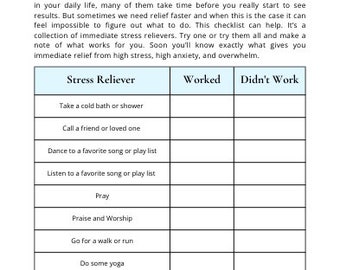 Stress relief checklist