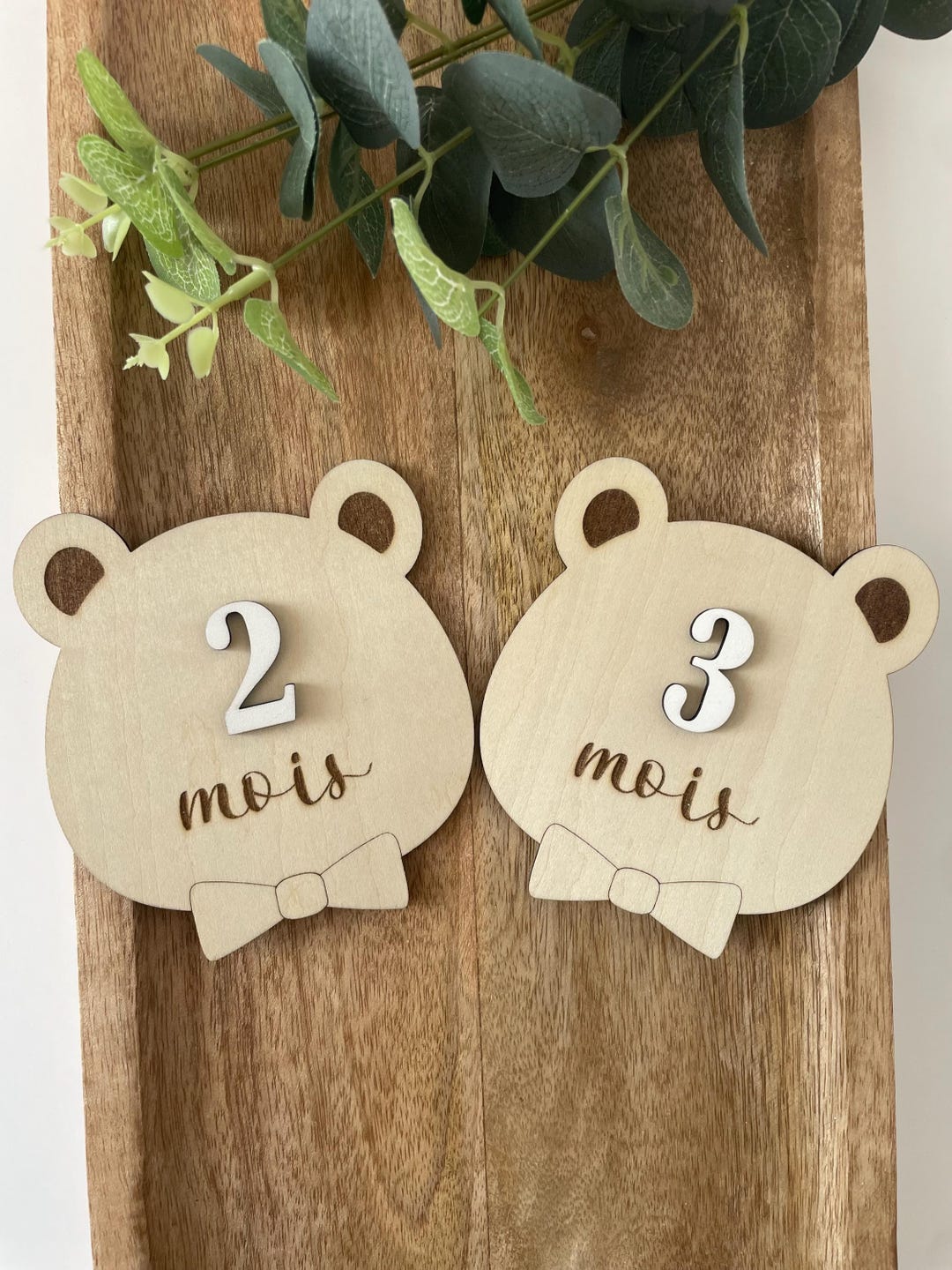 Wooden Baby Bear Milestone Cards / Personalized Wooden Teddy Bear - Etsy