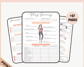 Fitness Planner / Weight Loss Tracker / BUNDLE / Workout Planner Fitness Journal /  Health Goal / Meal Planner / Self Care / Habit Tracker