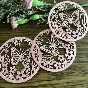 Recortes de guirlanda floral de borboleta, guirlanda de borboleta em papel floral para fazer cartões, artigos para diário, suprimentos para diário, enfeites, papel para borboleta